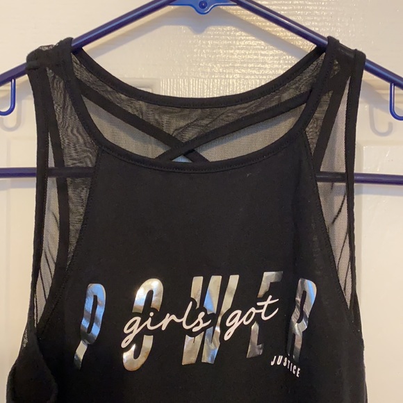 Justice Active Black Tank size 14/16 - Picture 4 of 9